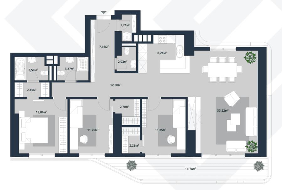 Apartament 131m2 në Qendër - 1