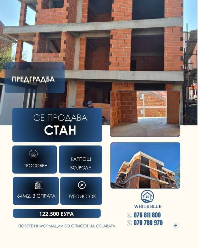 Shitet banesa ne ndertim ne rrugen Karposh Vojvoda image