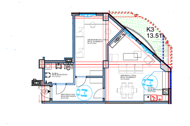 Двособен западен стан 65 мкв во Охрид Центар - 2