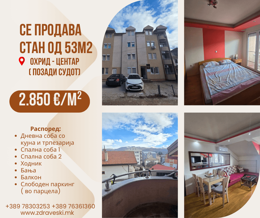 Piso de 2 habitaciones, 53 m²
