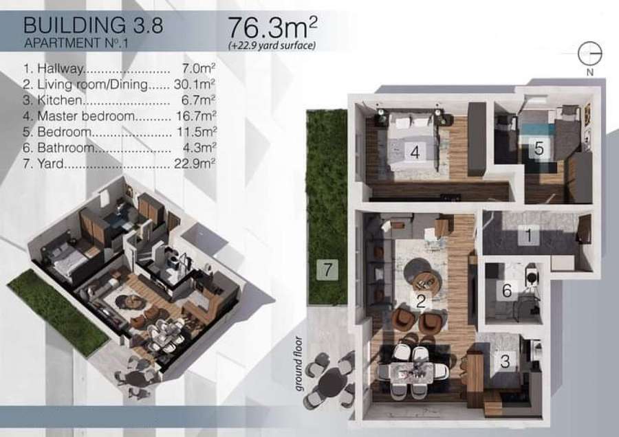 New apartment with yard in Ezerki Lozja - 1